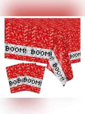 💜 3PCS Pixel Party Table Covers for Video Game Themed Birthday Party